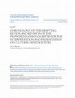 Research paper thumbnail of Chronology of the Drafting, Review, and Revision of the Proposed Icomos Charter for the Interpretation and Presentation of Cultural Heritage Sites