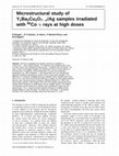 Research paper thumbnail of Microstructural study of Y1Ba2Cu3O7-x/Ag samples irradiated with 60Co γ rays at high doses