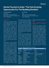 Research paper thumbnail of Dental Tourism in India: “The Fast Growing Opportunity For The Budding Dentists”