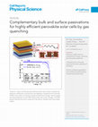 Research paper thumbnail of Complementary bulk and surface passivations for highly efficient perovskite solar cells by gas quenching