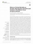 Research paper thumbnail of Effects of Partial Mortality on Growth, Reproduction and Total Lipid Content in the Elkhorn Coral Acropora palmata