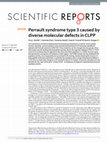 Research paper thumbnail of Perrault syndrome type 3 caused by diverse molecular defects in CLPP