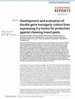 Research paper thumbnail of Development and evaluation of double gene transgenic cotton lines expressing Cry toxins for protection against chewing insect pests