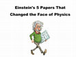 Research paper thumbnail of Einstein's 5 Papers That Changed the Face of Physics