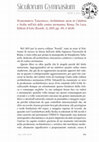 Research paper thumbnail of Recensione di Margherita Tabanelli, Architettura sacra in Calabria e Sicilia nell’età della contea normanna, Roma, De Luca Editori d’Arte (Esordi, 1), 2019, pp. 191, € 40,00