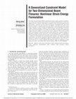 Research paper thumbnail of A Generalized Constraint Model for Two-Dimensional Beam Flexures: Nonlinear Load-Displacement Formulation