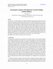 Research paper thumbnail of Econometric Analysis of Productivity Growth in Indian Leather Industry