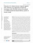 Research paper thumbnail of Induction of a robust immune response against avian influenza virus following transdermal inoculation with H5-DNA vaccine formulated in modified dendrimer-based delivery system in mouse model