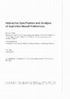 Research paper thumbnail of Interactive specification and analysis of aspiration-based preferences