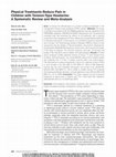 Research paper thumbnail of Physical Treatments Reduce Pain in Children with Tension-Type Headache: A Systematic Review and Meta-Analysis