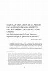 Research paper thumbnail of Requisa y Exclusión de la Prueba en la Jurisprudencia Reciente de la Suprema Corte de los Estados Unidos: Un Aliciente Para Que la Corte Suprema Argentina Escape al 'Preferiría No Hacerlo' (Searches and Exclusionary Rule in the Recent Decisions of the United States Supreme Court: An Encouragement...