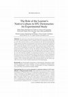 Research paper thumbnail of The Role of the Learner's Native Culture in EFL Dictionaries: An Experimental Study