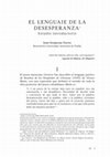 Research paper thumbnail of El lenguaje de la desesperanza: Estudio introductorio