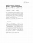 Research paper thumbnail of Applications of Geometric Algebra in Electromagnetism, Quantum Theory and Gravity