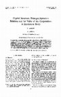 Research paper thumbnail of Capital structure, principal/agency—Relation and the value of the corporation: A simulation study