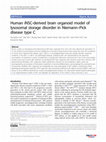 Research paper thumbnail of Human iNSC-derived brain organoid model of lysosomal storage disorder in Niemann–Pick disease type C