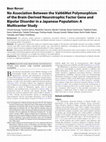 Research paper thumbnail of No association between the Val66Met polymorphism of the brain-derived neurotrophic factor gene and bipolar disorder in a Japanese population: a multicenter study