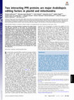 Research paper thumbnail of Two interacting PPR proteins are major Arabidopsis editing factors in plastid and mitochondria