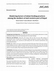 Research paper thumbnail of Hindering factors of infant feeding practices among the mothers of mid western part of Nepal