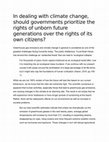 Research paper thumbnail of In dealing with climate change, should governments prioritize the rights of unborn future generations over the rights of its own citizens?