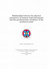 Research paper thumbnail of Relationship between the physical parameters of musical wind instruments and the psychoacoustic attributes of the produced sound