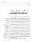 Research paper thumbnail of Bacillus sp. Acting as Dual Role for Corrosion Induction and Corrosion Inhibition with Carbon Steel (CS)