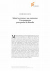 Research paper thumbnail of Sobre los textos y sus contextos: una propuesta para pensar la filosofía