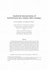 Research paper thumbnail of Analytical Interpretation of Feed-Forward Nets Outputs After Training