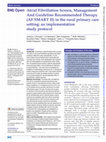 Research paper thumbnail of Atrial Fibrillation Screen, Management And Guideline Recommended Therapy (AF SMART II) in the rural primary care setting: an implementation study protocol