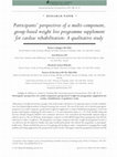 Research paper thumbnail of Participants' perspectives of a multi-component, group-based weight loss programme supplement for cardiac rehabilitation: A qualitative study