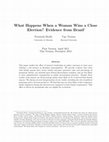 Research paper thumbnail of What Happens When a Woman Wins a Close Election? Evidence from Brazil