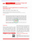 Research paper thumbnail of Ketamine: Current applications in anesthesia, pain, and critical care