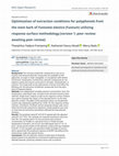 Research paper thumbnail of Optimization of extraction conditions for polyphenols from the stem bark of Funtumia elastica (Funtum) utilizing response surface methodology