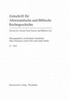 Research paper thumbnail of just published: Zeitschrift für Altorientalische und Biblische Rechtsgeschichte (ZAR); Journal for Ancient Near Eastern and Biblical Law 27, 2021