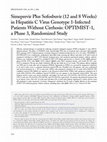 Research paper thumbnail of Simeprevir Plus Sofosbuvir (12 and 8 Weeks) in HCV Genotype 1-Infected Patients Without Cirrhosis: OPTIMIST-1, a Phase 3, Randomized Study