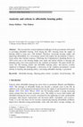 Research paper thumbnail of Austerity and reform to affordable housing policy