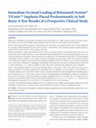 Research paper thumbnail of Immediate Occlusal Loading of Branemark SystemR TiUnite™ Implants Placed Predominantly in Soft Bone: 4-Year Results of a Prospective Clinical Study