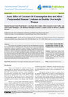 Research paper thumbnail of Acute Effect of Coconut Oil Consumption Does Not Affect Postprandial Human Cytokines in Healthy Overweight Women