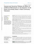 Research paper thumbnail of Interpersonal Sensitivity Mediates the Effects of Childhood Maltreatment on the Evaluation of Life Events and Anxiety States in Adult Community Volunteers