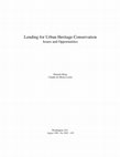 Research paper thumbnail of Lending for Urban Heritage Conservation: Issues and Opportunities