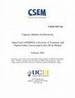 Research paper thumbnail of Capacity markets for electricity