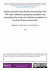 Research paper thumbnail of Patents and the Trans-Pacific Partnership: How TPP-style intellectual property standards may exacerbate the access to medicines problem in the East African Community