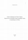 Research paper thumbnail of Critérios de reputação em coletivos digitais: estudo de caso na disciplina criando comunidades virtuais de aprendizagem e de prática