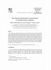 Research paper thumbnail of Non-financial performance measurement in manufacturing companies