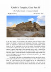 Research paper thumbnail of Khafre's Temples, Giza: Part III, The Valley Temple : A Layman's Guide