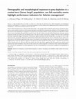 Research paper thumbnail of Demographic and morphological responses to prey depletion in a crested tern (Sterna bergii) population: can fish mortality events highlight performance indicators for fisheries management?