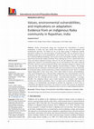 Research paper thumbnail of Values, environmental vulnerabilities, and implications on adaptation: Evidence from an indigenous Raika community in Rajasthan, India