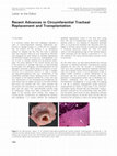 Research paper thumbnail of Recent advances in circumferential tracheal replacement and transplantation