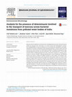 Research paper thumbnail of Analysis for the presence of determinants involved in the transport of mercury across bacterial membrane from polluted water bodies of India