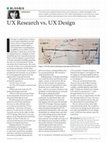 Research paper thumbnail of UX research vs. UX design